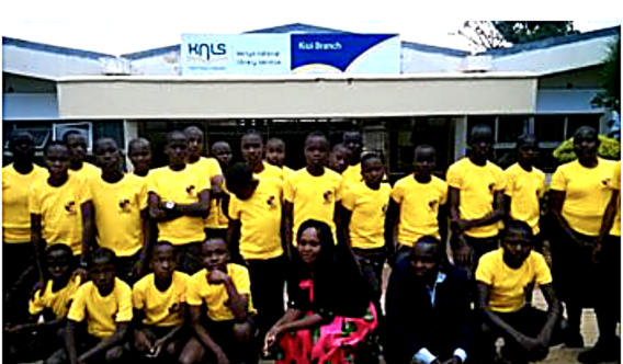 Students visiting the Kenya National Library Service, Kisii branch
